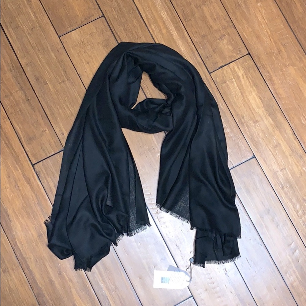 Universal Standard Black Wool Scarf